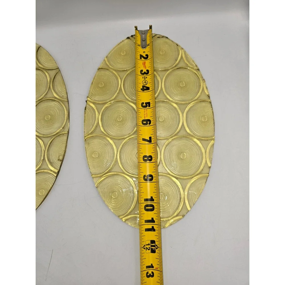 11.5x7.5 Salvaged Mid-Century Modern Bullseye Rondel Cabinet Glass Panels